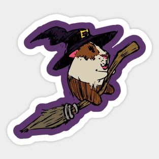 Guinea Pig Witch Sticker